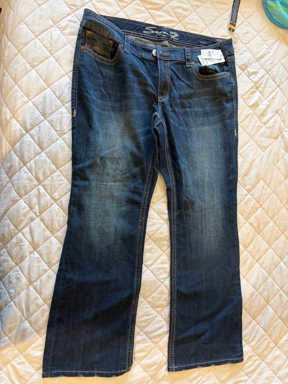 Seven7 women’s Dark Blue Bootcut Jeans